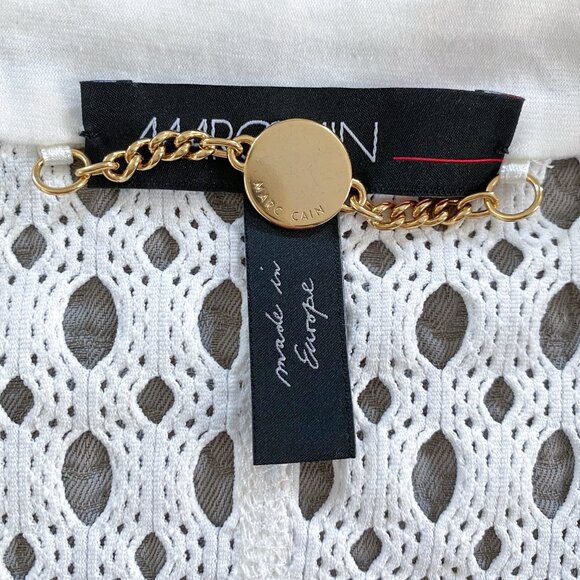 Marc Cain - Open-Front White Mesh-Lace Blazer - Picture 10 of 15